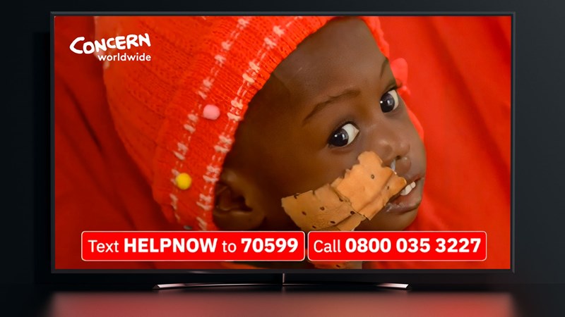 sick child looking directly at camera